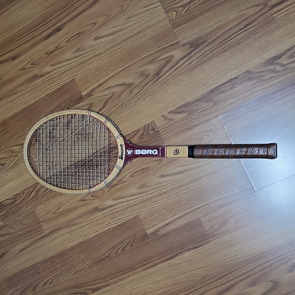 Bancroft Bjorn Borg signature Bj wooden tennis racket